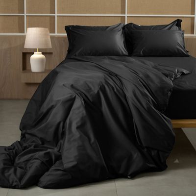 Σετ Σεντόνια Υπέρδιπλα Βαμβακοσατέν 100% Omnia Black - Sunshine