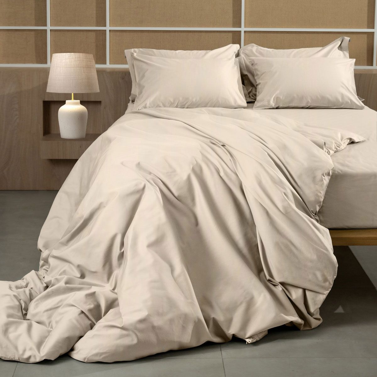 Παπλωματοθήκη Υπέρδιπλη Βαμβακοσατέν 100% Omnia Beige - Sunshine