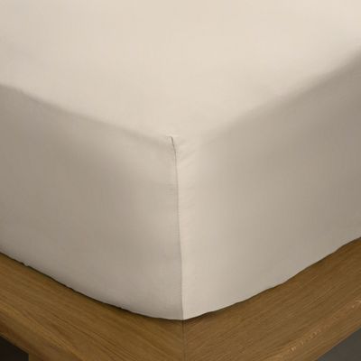 Κατωσέντονο Λάστιχο Υπέρδιπλο 160Χ200+40 εκ. Βαμβακοσατέν 100% Omnia Beige - Sunshine