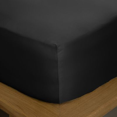 Κατωσέντονο Λάστιχο Υπέρδιπλο 160Χ200+40 εκ. Βαμβακοσατέν 100% Omnia Black - Sunshine