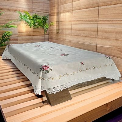 Τραπεζομάντηλο 140Χ180 εκ. Κέντημα-Δαντέλα AC4 Λευκό