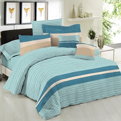 Σετ Σεντόνια Υπέρδιπλα Premium Brooklyn Aqua - Le Blanc