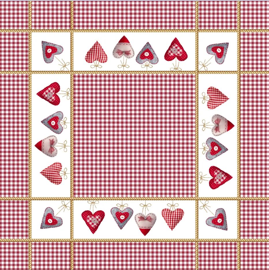 Καρέ Αλέκιαστο Τυπωτό Des 04 Καρδιές