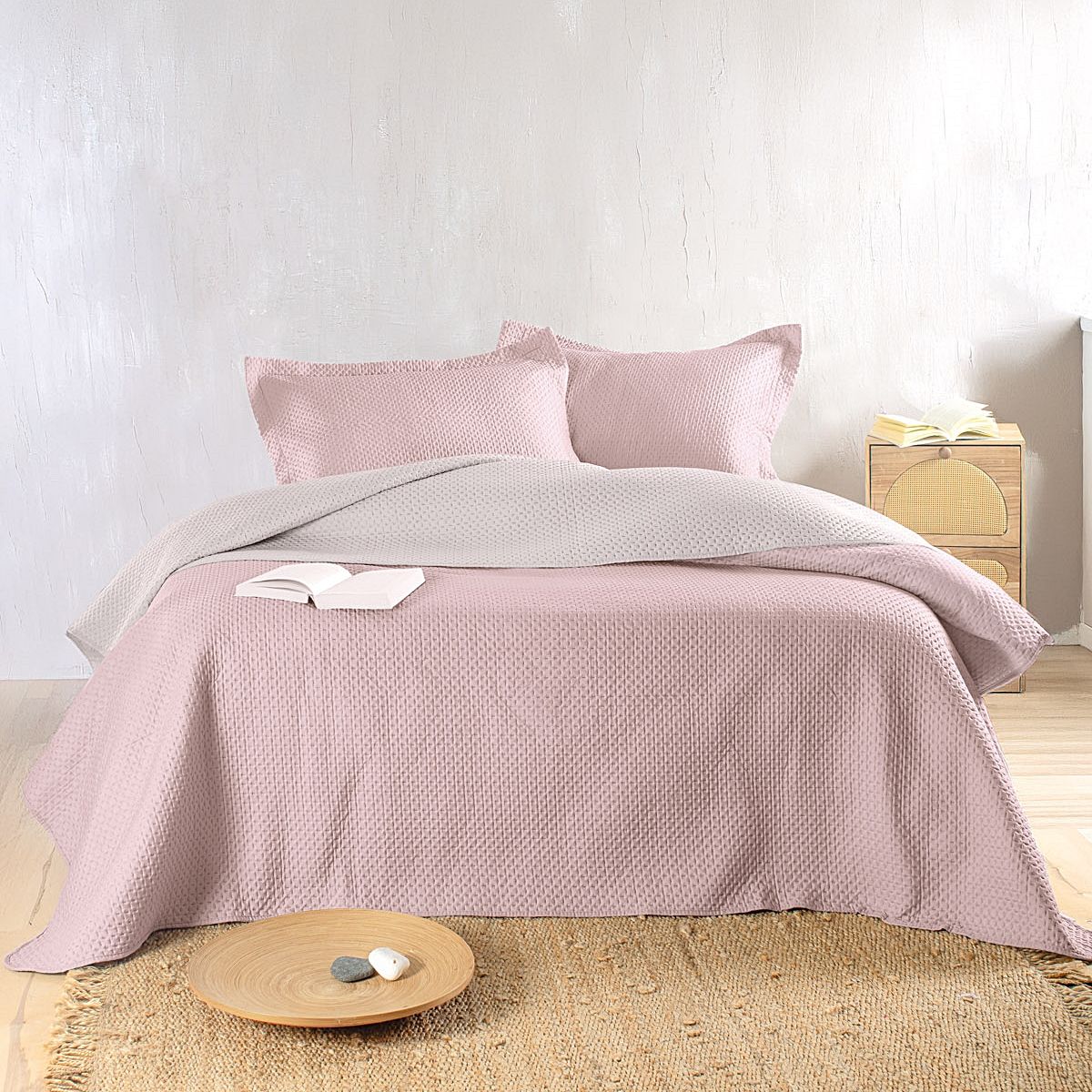 Σετ Κουβερλί Μονό Allure Διχρωμο Πούδρα / Μπεζ - Rythmos