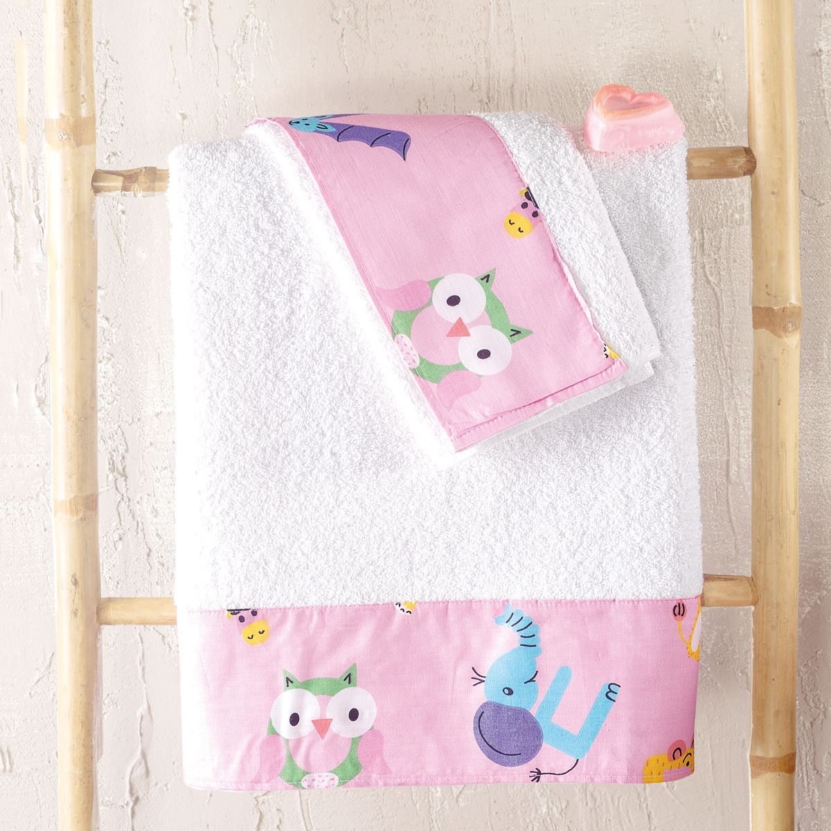 Σετ Πετσέτες 2 τεμ. Φάσα Letterland Ροζ - Rythmos