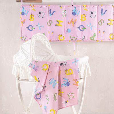 Σεντόνι Λίκνου Letterland Ροζ - Rythmos