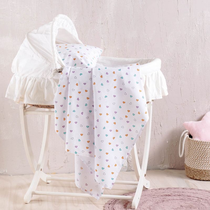 Σεντόνι Λίκνου Tiny Heart Λευκό - Rythmos