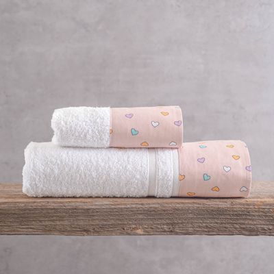 Σετ Πετσέτες 2 τεμ. Φάσα Tiny Heart Σομόν - Rythmos