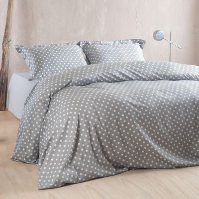 Σετ Σεντόνια Υπέρδιπλα Coquette Γκρι - Βαμβακοσατέν 100% - Rythmos