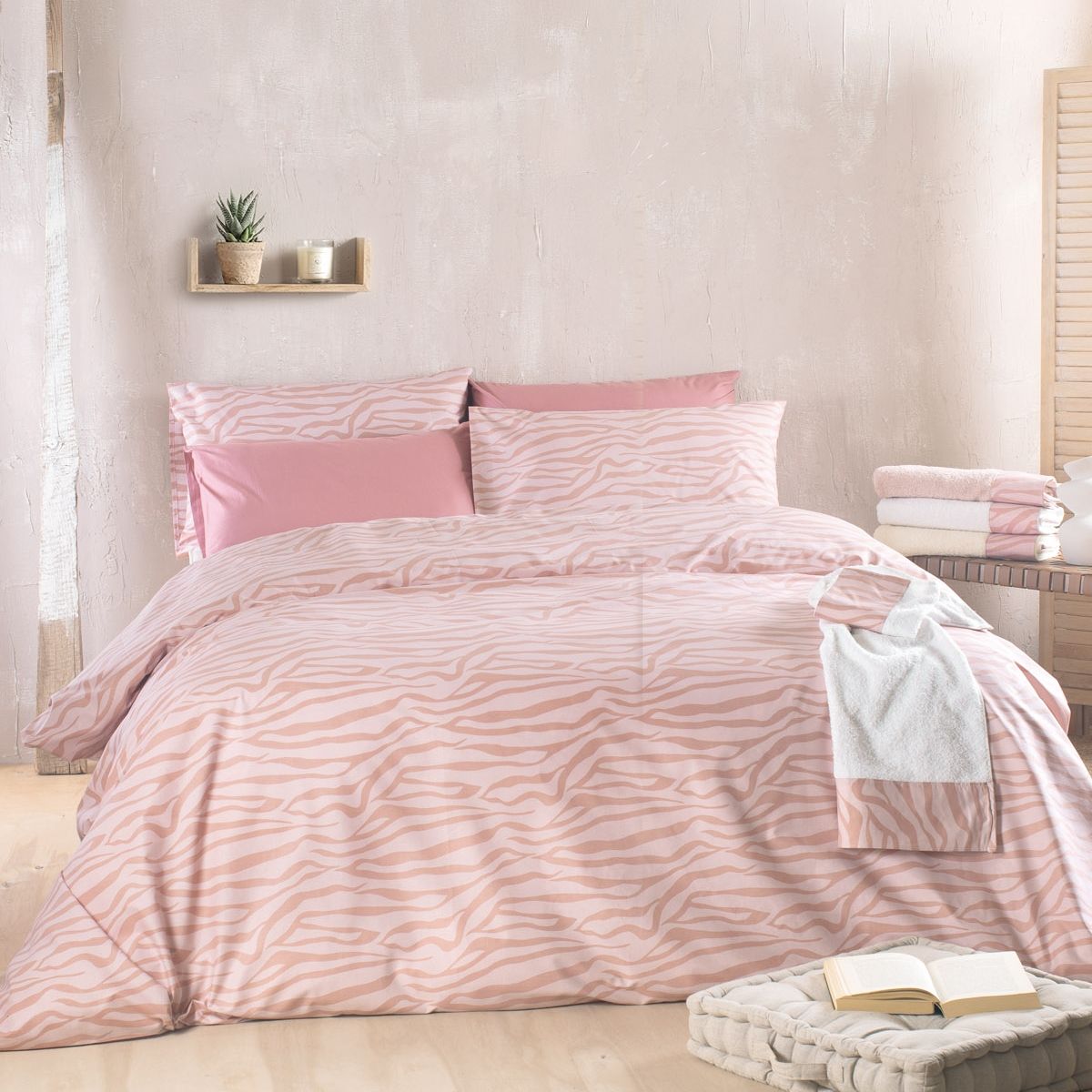 Σετ Σεντόνια Υπέρδιπλα Next Trisha Ροζ - Rythmos