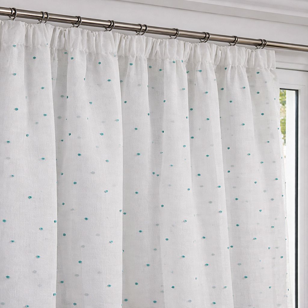 Κουρτίνα με Τρέσα Γάζα-Πον Πον 270Χ280 εκ. 0915-7 Τυρκουάζ