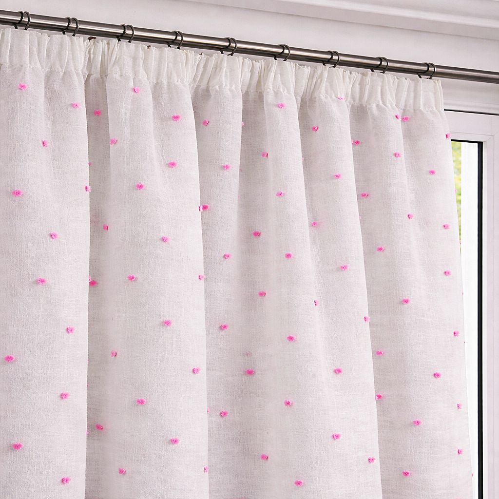 Κουρτίνα με Τρέσα Γάζα-Πον Πον 270Χ280 εκ. 0915-10 Ροζ