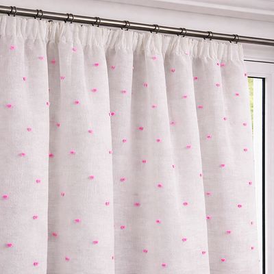 Κουρτίνα με Τρέσα Γάζα-Πον Πον 270Χ280 εκ. 0915-10 Ροζ