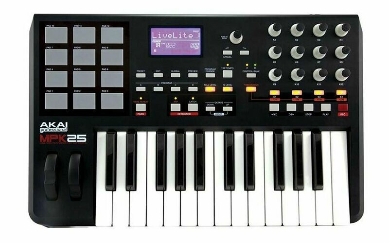 Controlador Profesional USB/MIDI Performance, de 25 Teclas, Akai. Mod. MPK25 Controlador Profesional USB/MIDI Performance, de 25 Teclas, Akai. Mod. MPK25