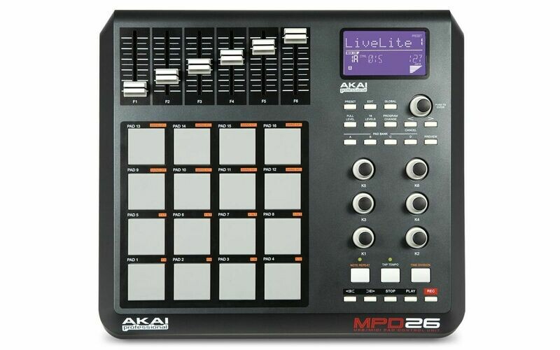 Controlador Profesional USB/MIDI Tipo PAD, Akai. Mod. MPD26 Controlador Profesional USB/MIDI Tipo PAD, Akai. Mod. MPD26