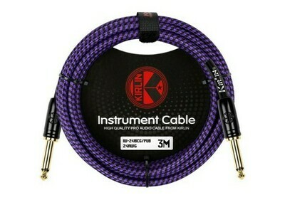 Cable Profesional para Instrumento, Plug a Plug de 1/4" Mono, de 3 metros, Kirlin. Mod. IW-241BCG/PUB 10FT