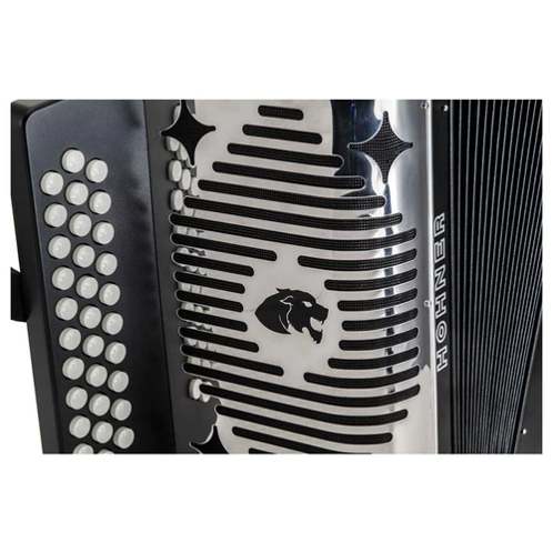 Acordeón Diatónico F-Bb-Eb, 31 Notas y 12 Bajos. Negro Mate. Hohner, Mod. Panther.