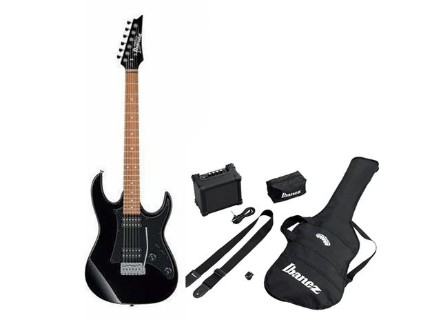 GUITARRA ELECTRICA IBANEZ JUMPSTART NEGRA CON COMBO Y ACCESORIOS
