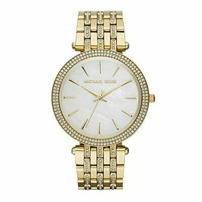 Orologio da Donna Michael Kors MK3219 Darci con quadrante in Madreperla, Acciaio Dorato e Cristallo Orologio da Donna Michael Kors MK3219 Darci con quadrante in Madreperla, Acciaio Dorato e Cristallo