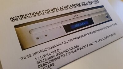 Button Replacement Kit For Arcam Solo Music System with Instructions