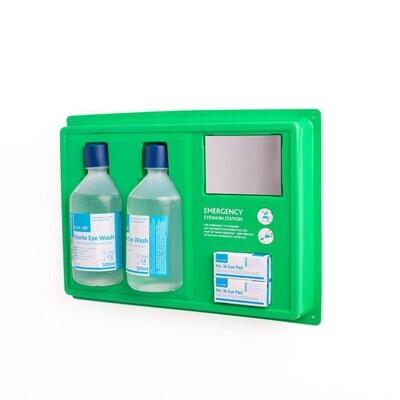 First Aid Eye Wash Station with bottles