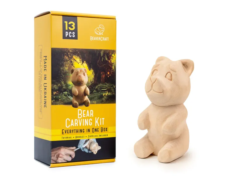 BeaverCraft Bear Carving Whittling Kit