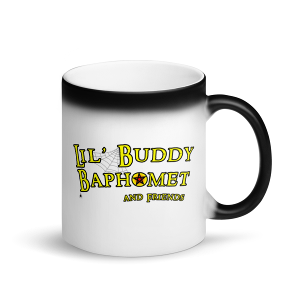 LIL&#39; Buddy Logo - Matte Black Magic Mug (handle on right)