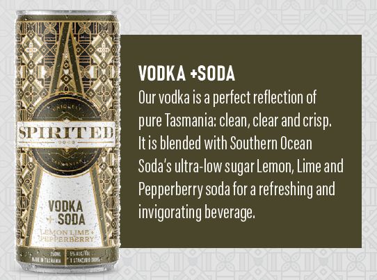 Spirited Vodka and Lemon Lime &amp; Pepperberry Soda - 24x250ml cans