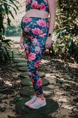 Floral top maternity leggings