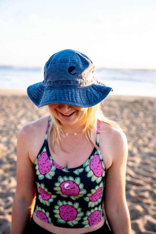 navy brim hat