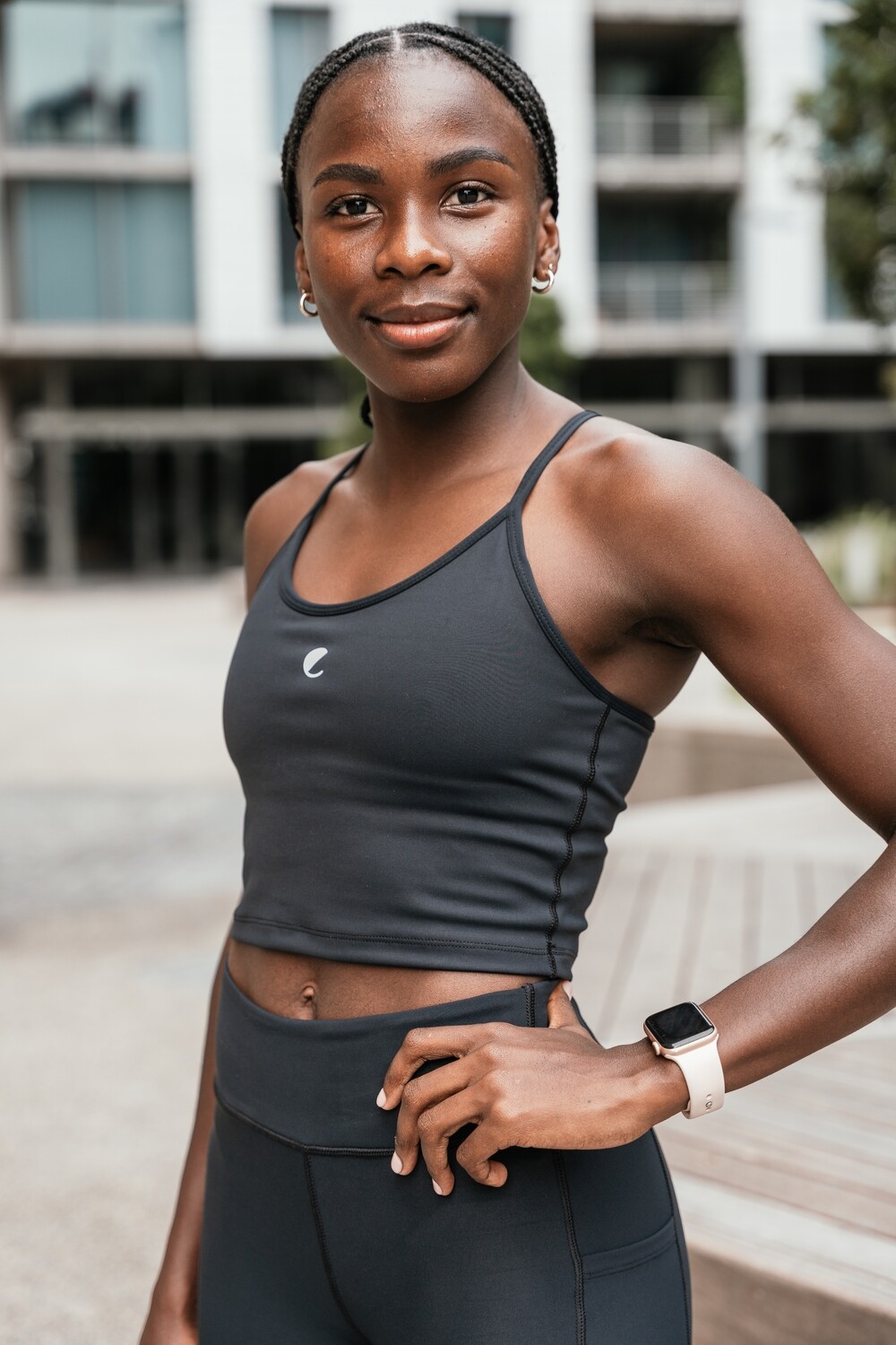 NEW black thin strap crop