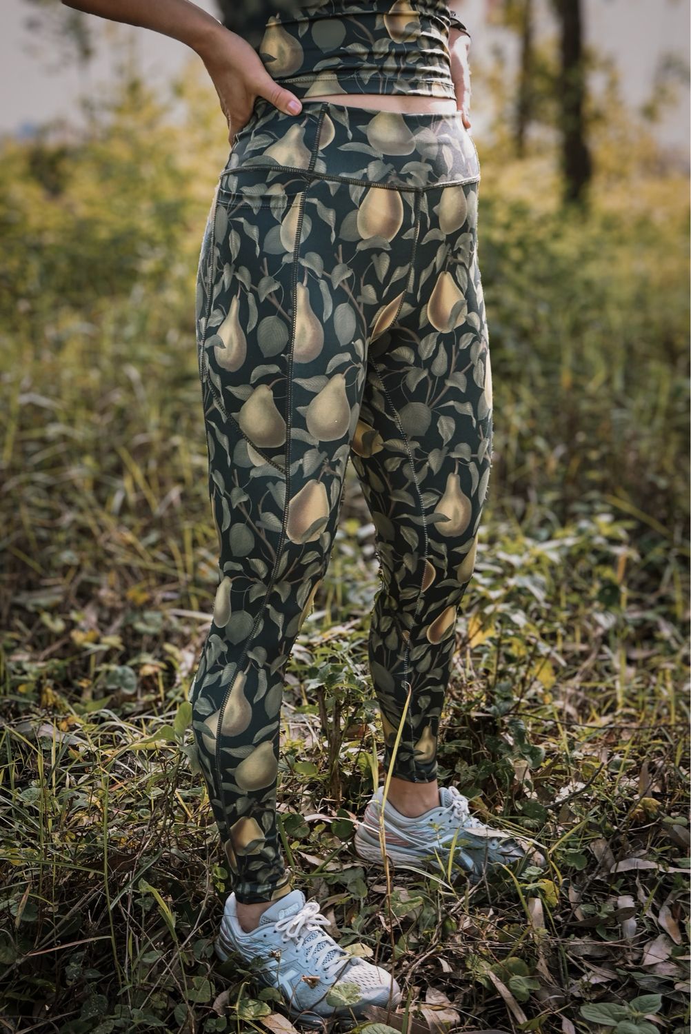 pear full length panelled tights