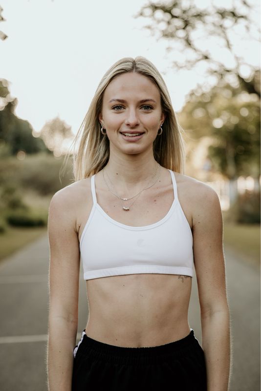 white  thin strap bra