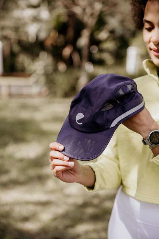 navy marathon cap