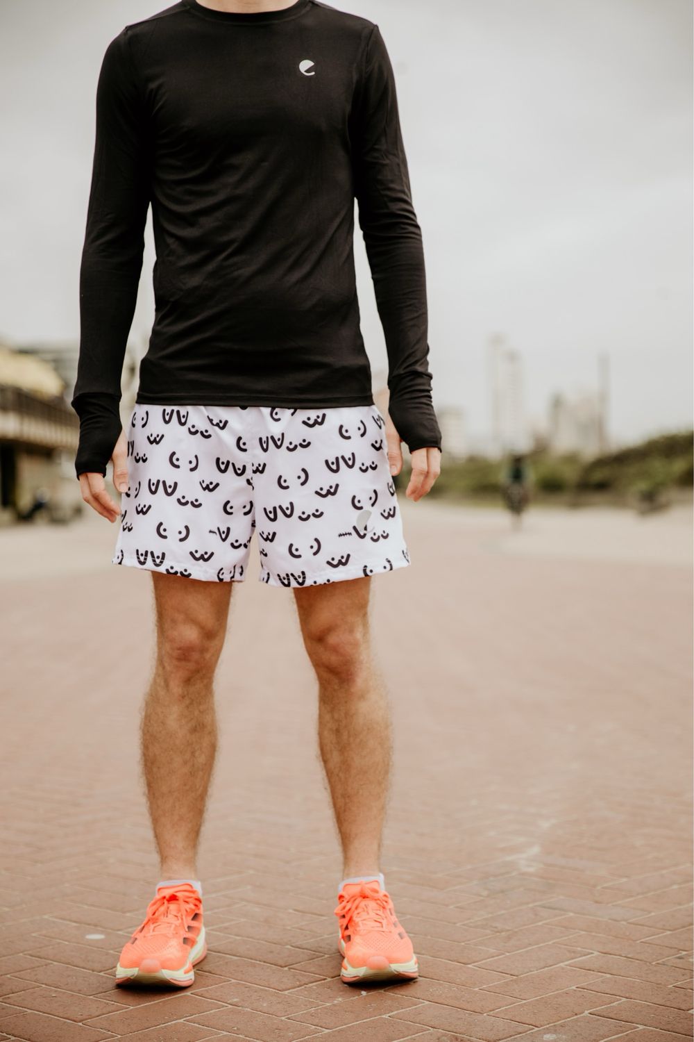 mens boobies  shorts with built in white ECO tights