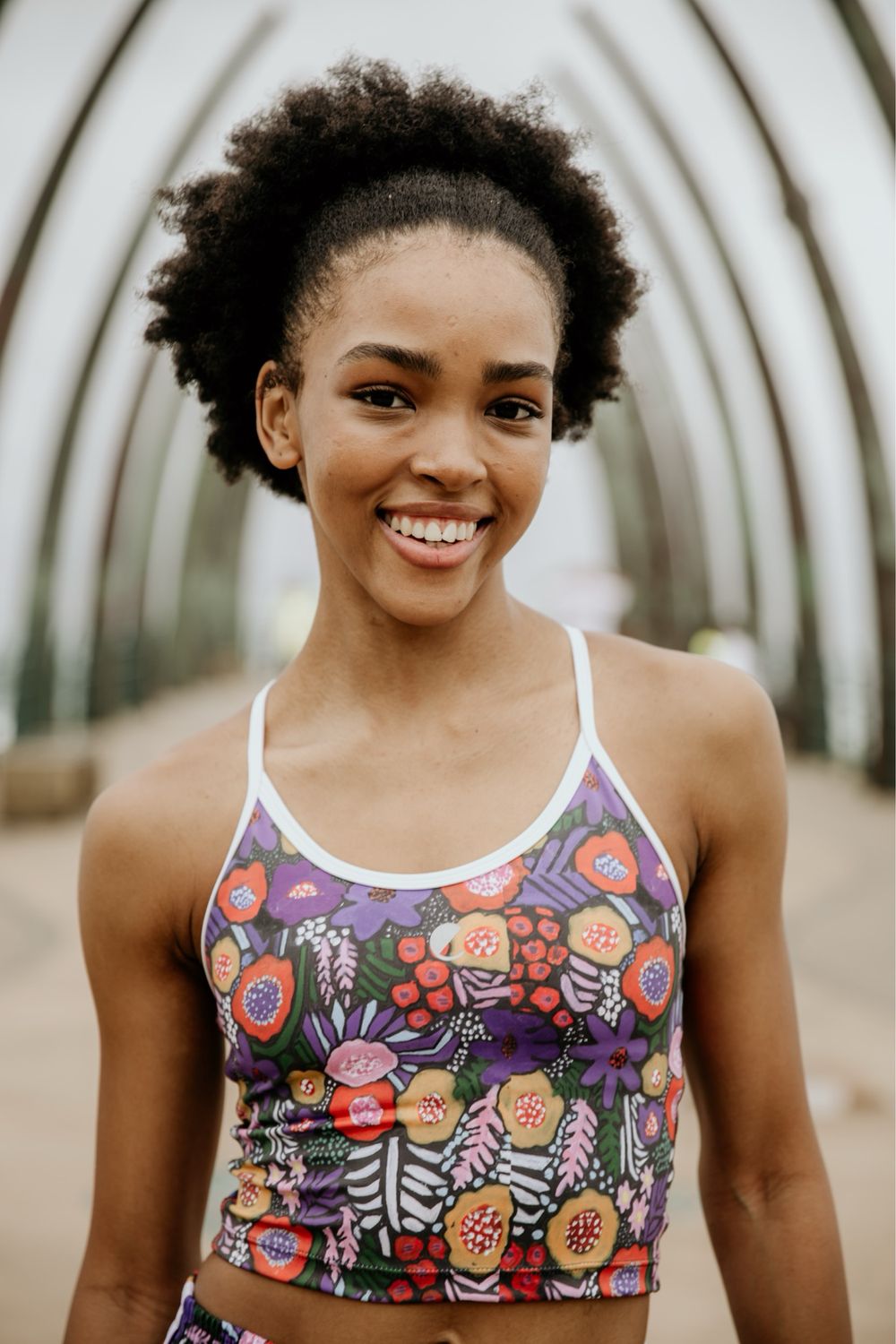 wisdom floral thin strap crop