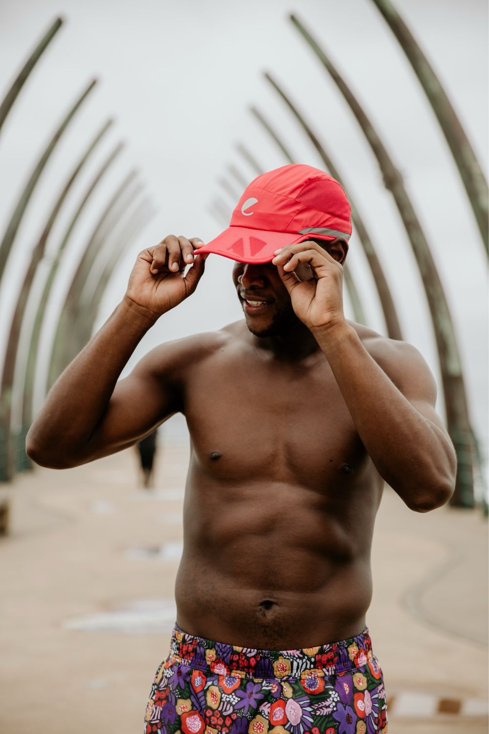 red marathon cap
