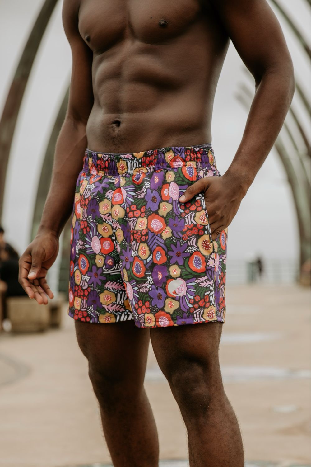 mens wisdom floral shorts (with undies/briefs, NOT tights)