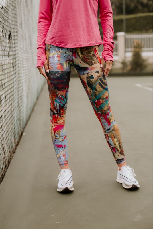 Ethembeni Abstract full length panelled tights