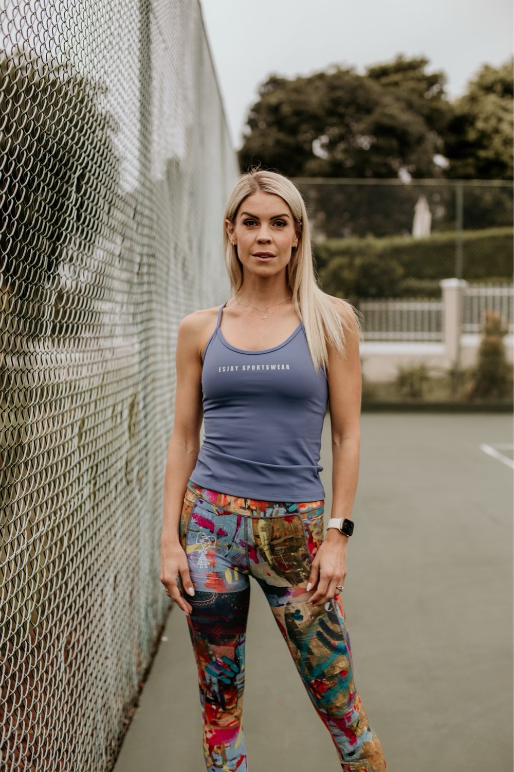 periwinkle fitted thin strap vest