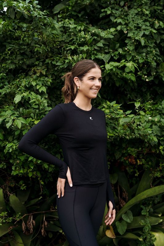 NEW black cropped long sleeve top