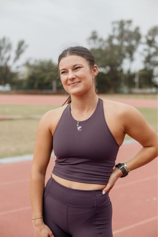 plum high neck bra crop