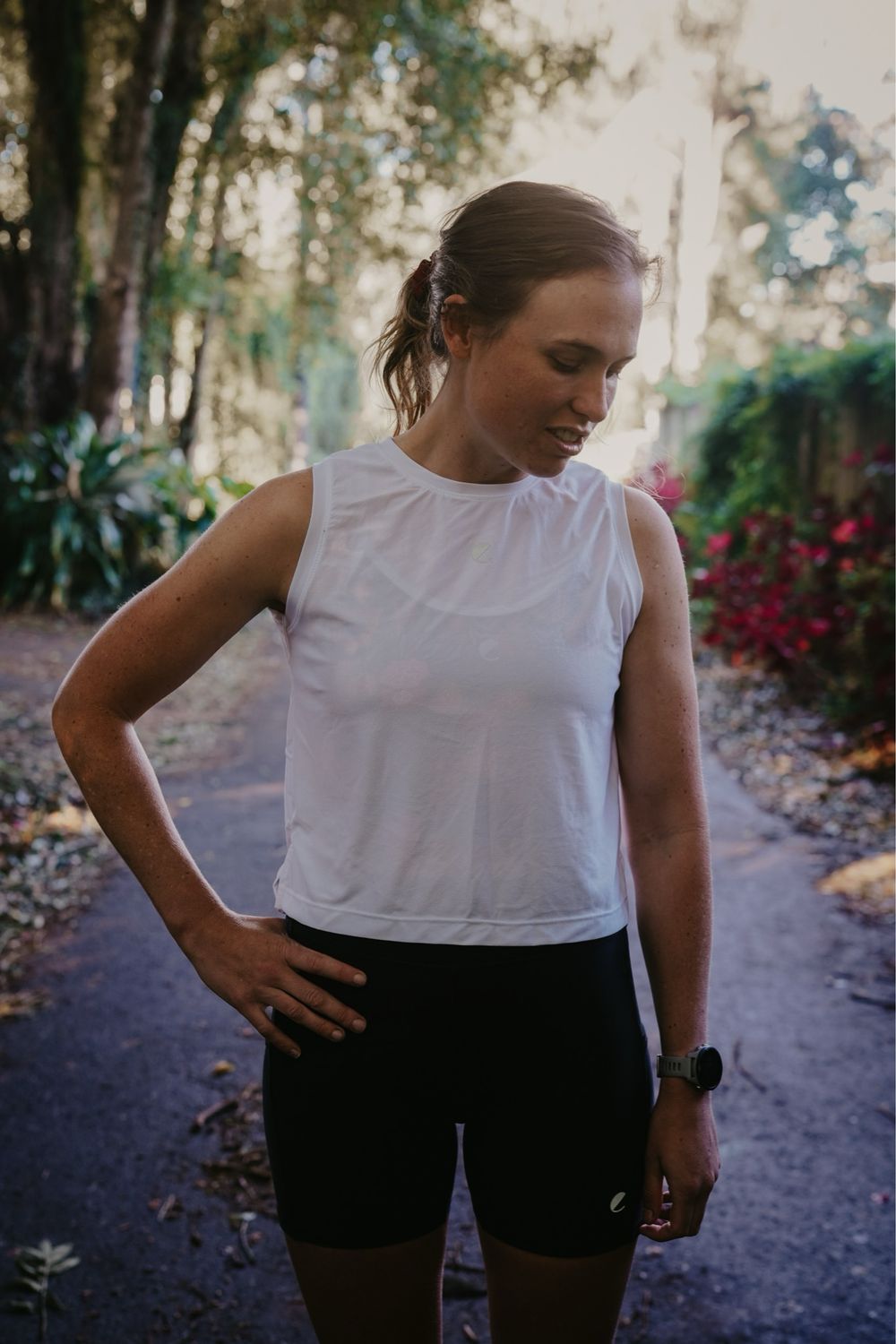 white cropped vest