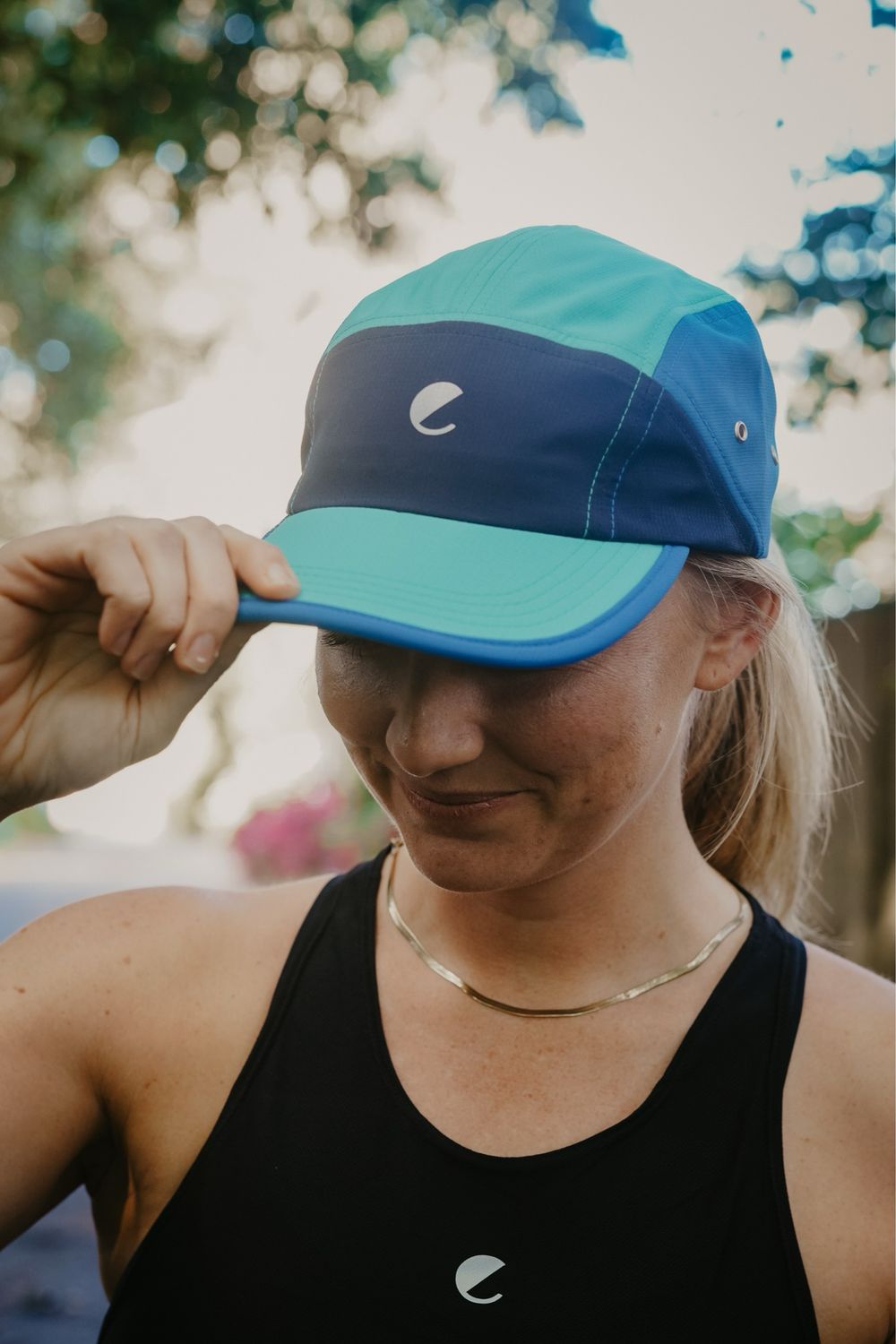 Navy/blue/turquoise COLOUR BLOCK HORIZON CAPS