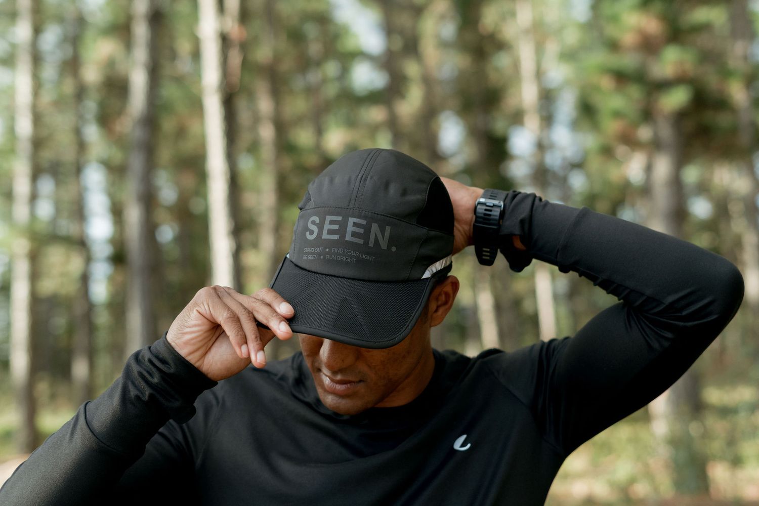 SEEN. black marathon cap