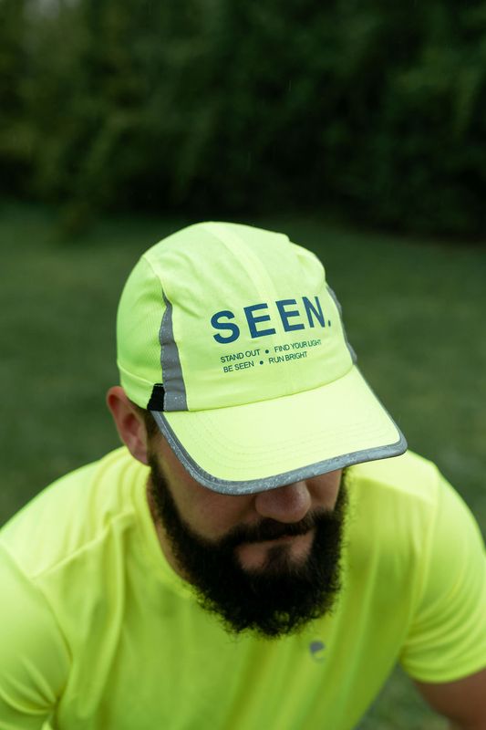 Neon yellow SEEN. cap