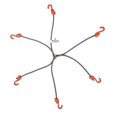 MotoTech Hexapod Bungee Tie-down System - 32"/80cm-Grey+Orange