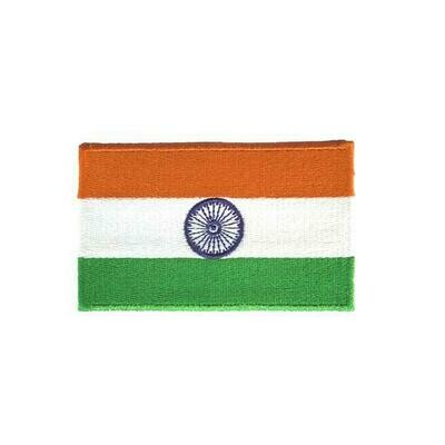 Quipco India Flag Patch - Embroidered with Coloured Borders
