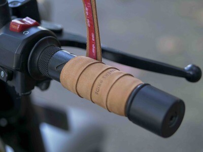 Leather Bike Handle Grips (Raw)