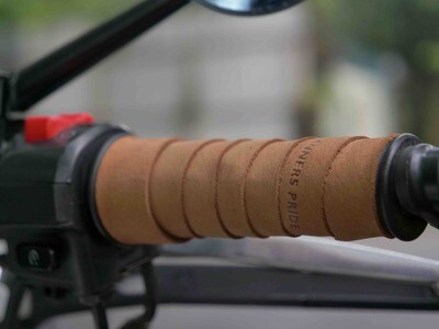 Leather Bike Handle Grips (Raw)